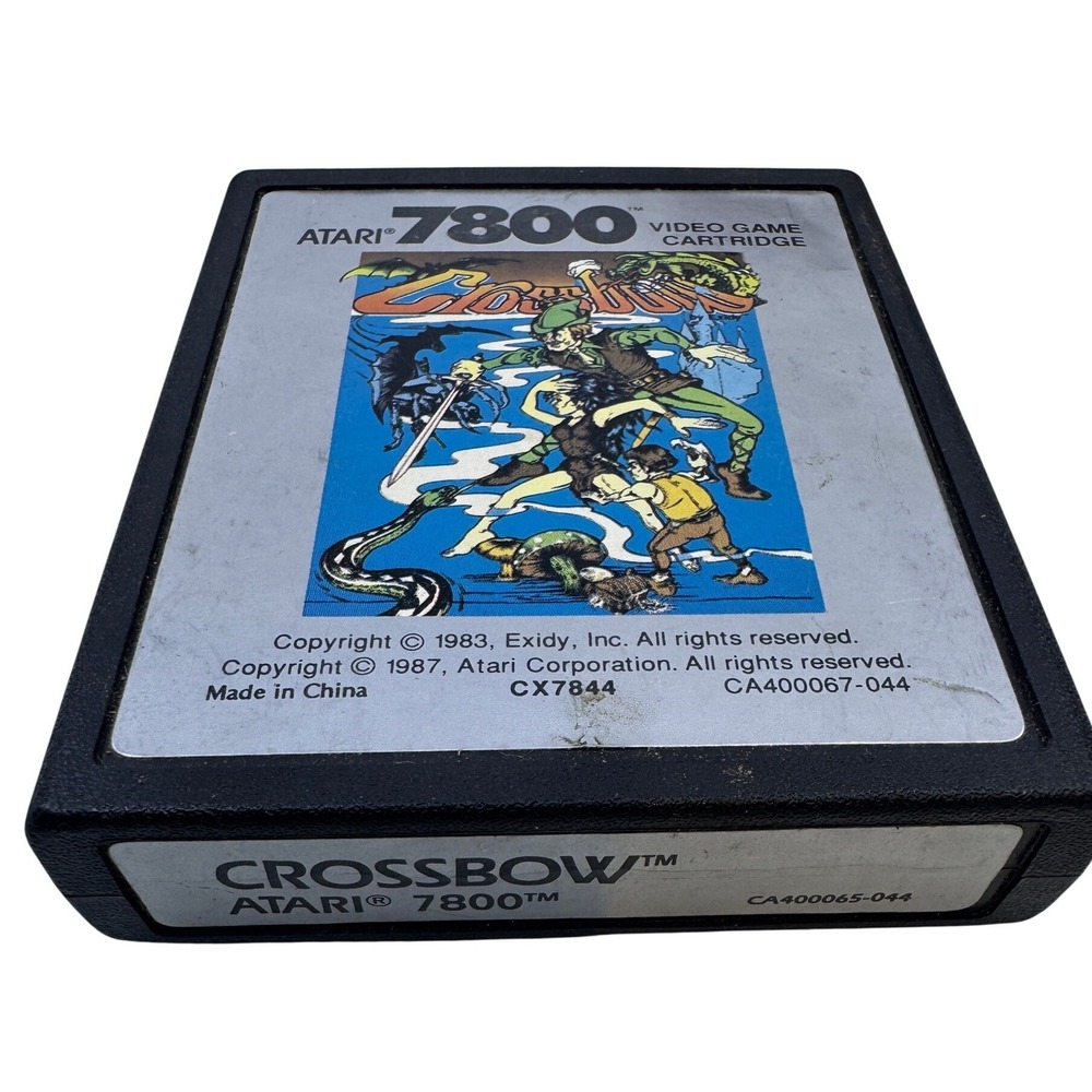 Atari 7800 Crossbow Video Game Cartridge CX7844 Vintage 1987 Exidy Arcade Port